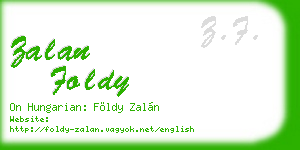 zalan foldy business card